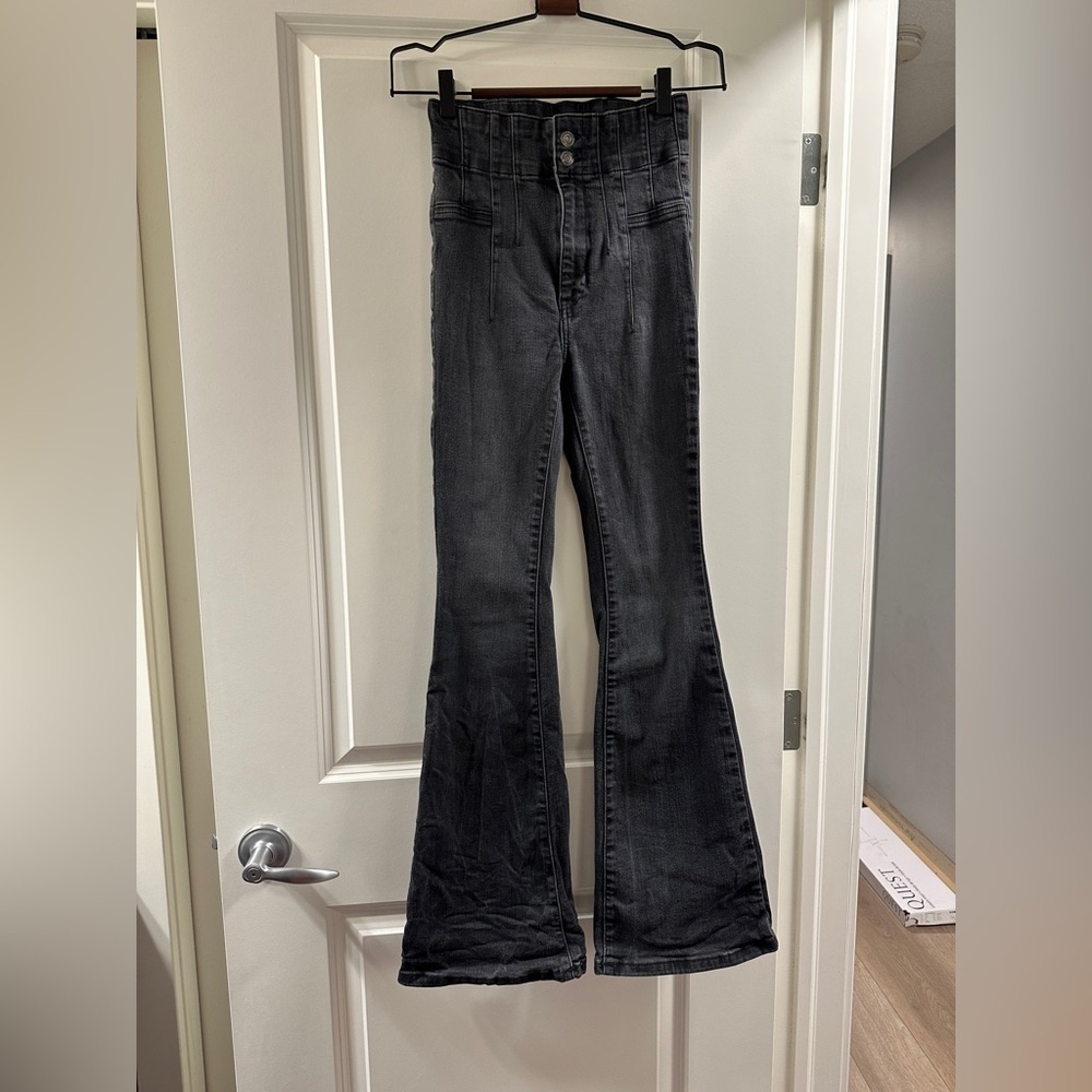 Free People Dark Gray Flare Jeans